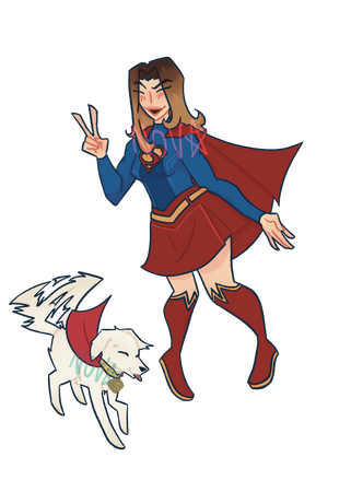 Krypto and Supergirl A two-piece Keychain of Krypto the super dog and Supergirl. They are both inspired by the Superman (2025) film and upcoming Supergirl: Woman of Tomorrow (2026) film.