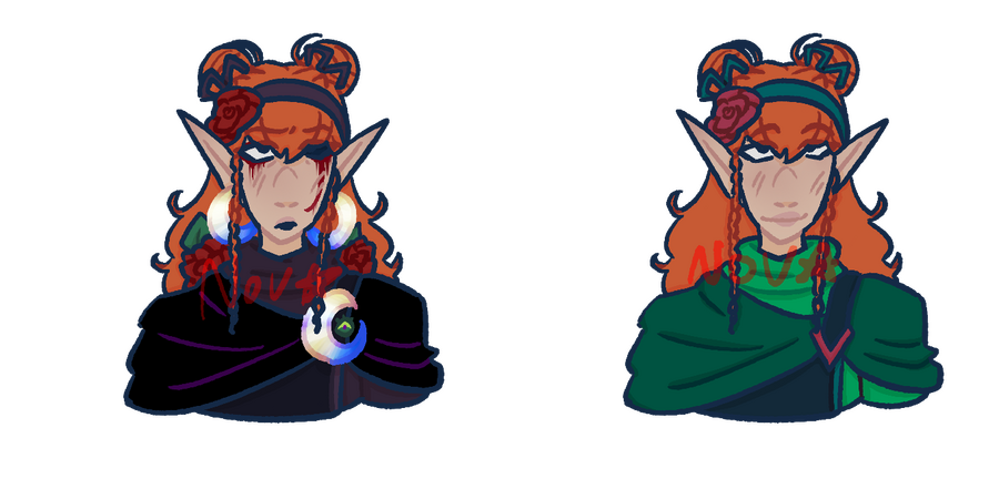 GeminiTay double sided Two busts of GeminiTay from Past Life SMP. The one on the left is inspired by her finale skins, and the one on the right is inspired by her normal skin.