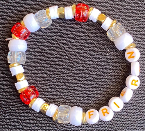 Frieren bracelet Bracelet in white, gold and red, inspired by Frieren from Frieren: Beyond Journeys End.